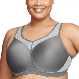 Glamorise Women's Plus Size Hi-Impact Sports Bra Underwire #9066, Gray, 34F