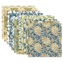 24 Sheets Vintage Floral Pattern Paper 12" x 12" Vintage Spring Vine Scrapbook Paper Pad Double-Sided Spring Patterned Decorative Craft Paper Small Vine Craft Paper Retro Flower William Morris Decor