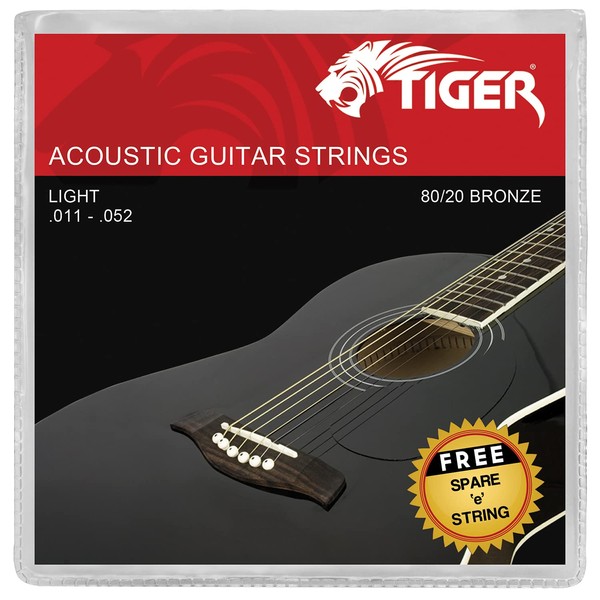 Tiger Acoustic Guitar Strings - Super Light (.011-.052) - Steel