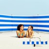 Beach Wind Screen 15.7ft Wind Blocker Beach Barrier Blue White
