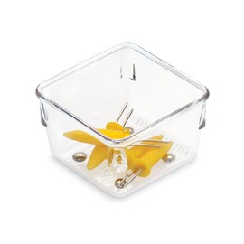 iDesign Linus Kitchen Drawer Organizer for Utensils, Tools, Gadgets - 3" x 3" x 2", Clear