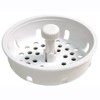 Danco 86792 3-1/4 Inch Basket Strainer with Stopper, White, 1