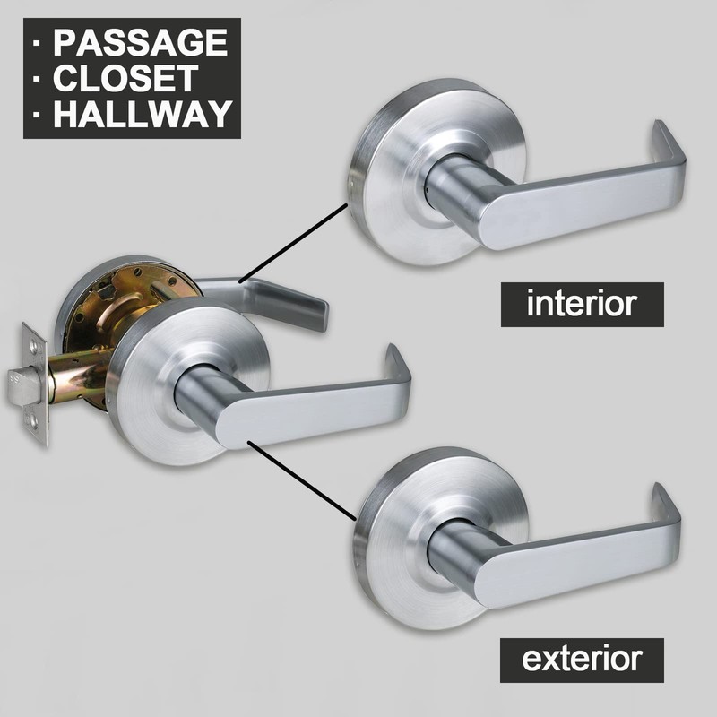 HISAFE Passage Commercial Door Locks Heavy Duty Grade 2 Lever,