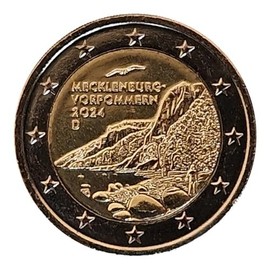 2 Euro Commemorative Coin Germany Mecklenburg-Western Pomerania 2024, 24 Carat Gold-Plated