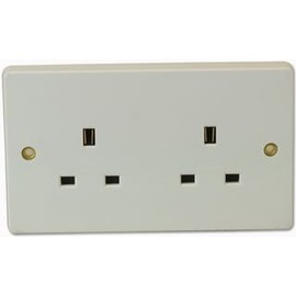 2 Gang UNSWITCHED Socket - Each | SWITCHES/Socket OUTLETS Switch RANGES Electrical, 1 X Qty - 7257