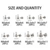 Rrina 160Pcs M3 M3.5 M4 M5 Terminal Block Screws Assortment