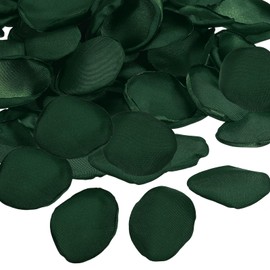 PATIKIL Silk Rose Petals, 200 Pcs Artificial Flower Petals Fake Rose Petals for Wedding Aisle Scatter Bridal Shower Table Decor Romantic Night Decoration, Dark Green