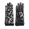 Mud Pie Womens Leopard Ribbed Gloves, One Size, Gray