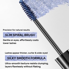 Gireatick 5 Colors Glitter Mascara for Eyelashes, Waterproof Long Lasting Silver Gold Black Pink Blue Diamond Sparkly Mascara, Colourful Pearly Make-Up for Christmas