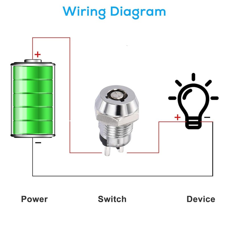 VISSQH Pack of 2 12 V Round Key Starter Switch,