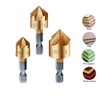 Countersink Drill Bit Set 3 Pcs 1/4'' Hex Shank High
