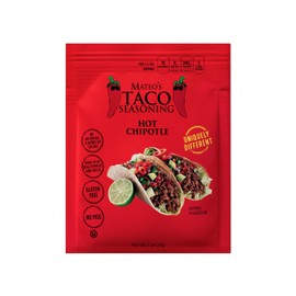 Mateo's Hot Chipotle Taco Seasoning Mix Packets, 1 Ounce (Pack of 12)