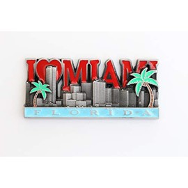 3D City Metal Fridge Magnets Country Holiday Souvenir London Paris NewYork Berlin Dubai Amsterdam Rome Prague Milan Barcelona Venice (Miami)
