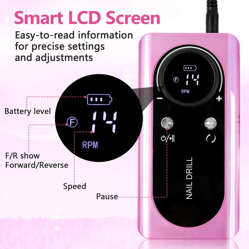 ANGNYA Nail Drill Electric File Machine Set for Gel &