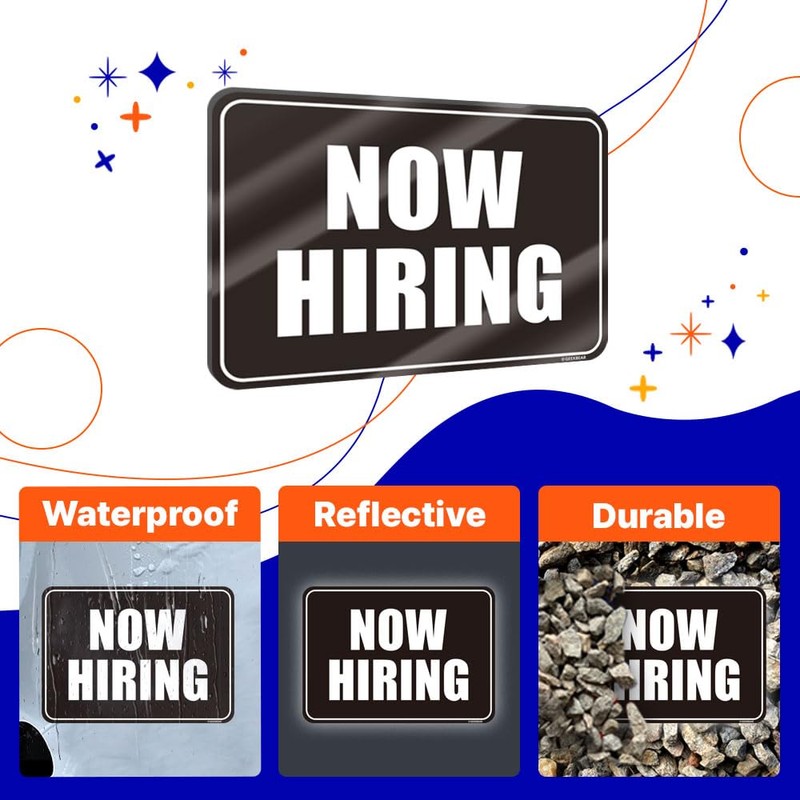 GEEKBEAR Now Hiring Car Magnet (2 Pack) - 11.7 x