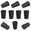 10pcs 0# Black Tapered Shaped Solid Rubber Stopper for Lab
