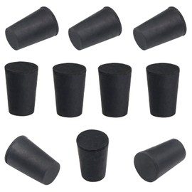 10pcs 0# Black Tapered Shaped Solid Rubber Stopper for Lab Tube Stopper Size 13x16x24mm Hole Stopper