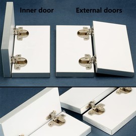 2 Pcs Adjustable Cabinet Hinges Alloy 97 Degree Page Turning Axis Furniture Door Concealed Hinge for Kitchen Bathroom Window Wardrobe Bookcase Locker Cabinet Door