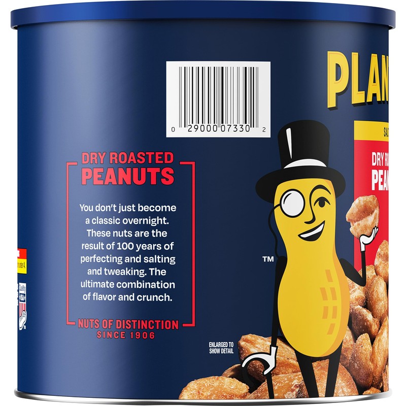 Planters Dry Roasted Peanuts, 52 oz Canister (Pack of 2)