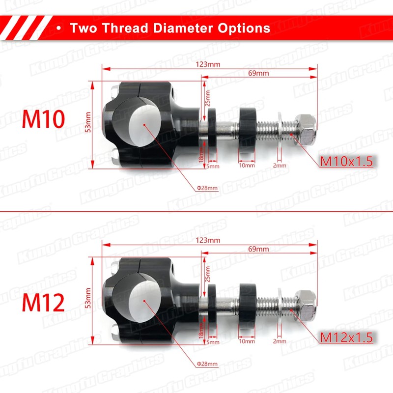 28mm Handlebar Risers Clamps Kit for Dirt Bike Motocross Enduro