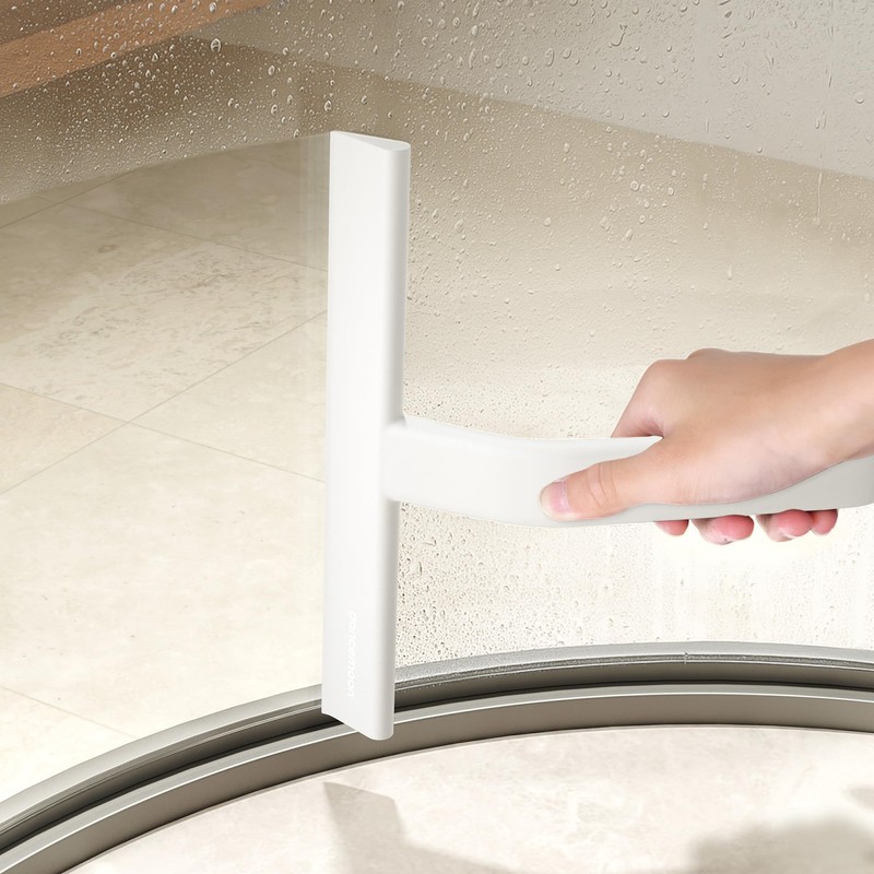 dancemoon JustHang Shower Squeegee for Glass Doors, All-One-Piece Silicone with