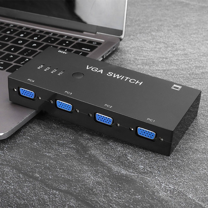 Switcher Video Converter VGA Adapter HD Display Computer Accessories Black