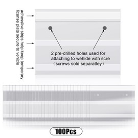 Tallew 100 Pieces Temporary License Plate Bags Holders, Plastic License Plate Sleeves Protectors Tags with Adhesive for Dealer Auto Car, 8 Mil, 11.8 x 7.5 Inches