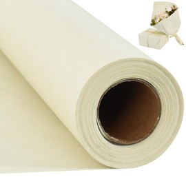 BEISHIDA Cream Wrapping Papper, 15" X 32ft Kraft Wrapping Paper Roll Gift Wrapping Paper, Bulletin Board Paper, Flower Wrapping Papper for Gift Wrap Birthday Christmas Mother's Day Valentine's Day