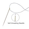 TIKA 24 Pcs Self-Threading Sewing Needles - Stainless Steel Darning