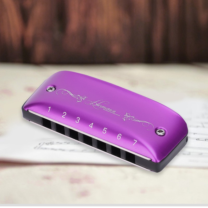 Harmonica 7-Hole Mini Blues Student Adult Beginner Playing Color Mouth