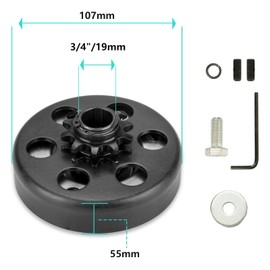 Go Kart Clutch 3/4 Bore 12T fit #35 Chain, Centrifugal Clutch for Minibike and Fun Kart, Compatible with Honda GX160, GX200, GX 140, GX120, GC160, GC190, Harbor Freight, Briggs and Stratton Tecumseh