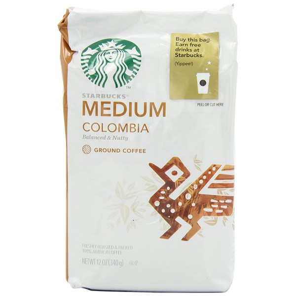 Starbucks Colombia Coffee (Medium), Ground, 12 Ounce (Pack of 6)