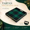Nuanchu Tartan Christmas Serving Tray, Square Decorative Coffee Table Tray