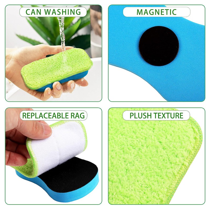 1Pc Chalkboard Eraser - Washable Reusable Microfiber Eraser Cleaning Chalk/Markers/Duster