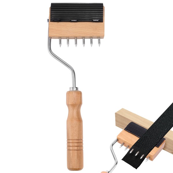 Lyreh Webbing Stretcher Tool, Wood Handle Webbing Gooseneck Puller Stretcher