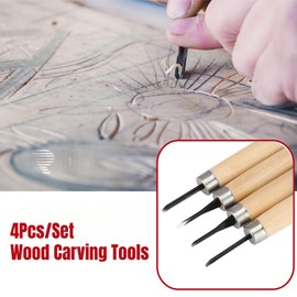4Pcs Wood Carving Tool, Rubber Stamp Carving Knife Manual Sharpener for DIY Art Craft Carpentry Beginners Amateur (Number two)