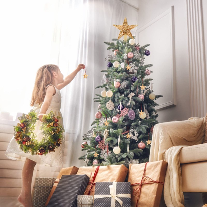 Christmas Tree Star Topper, Straw Star Christmas Tree Topper, Straw