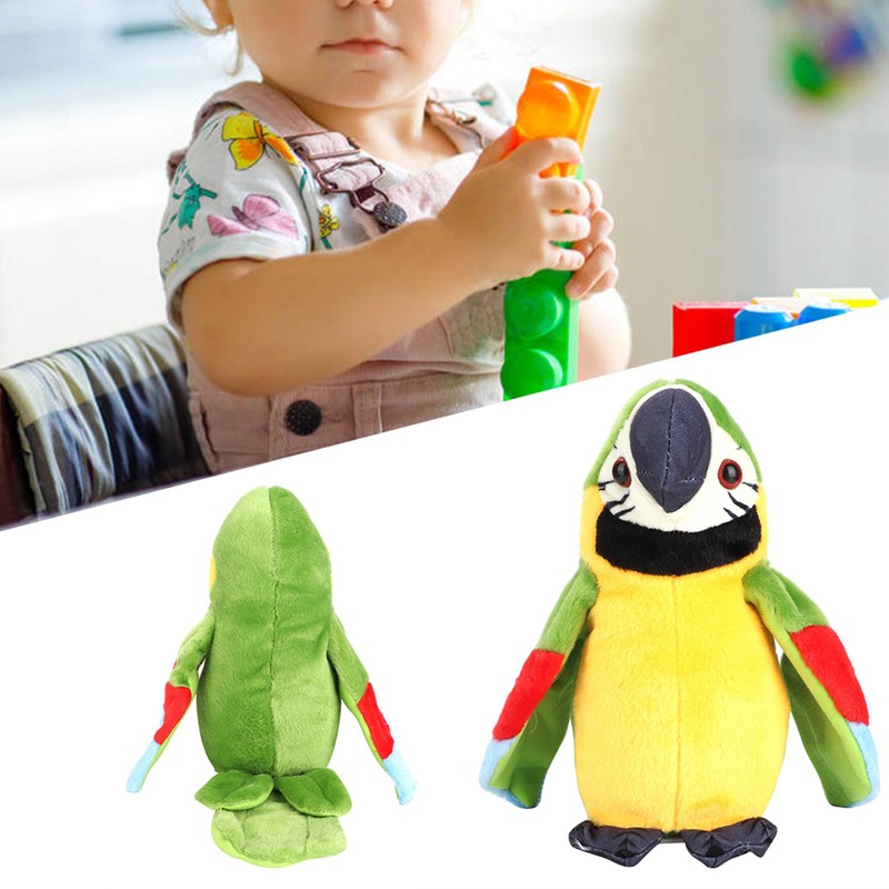 Cartoon Cute Electric Recording Learning Talking Plush Parrot Early Education