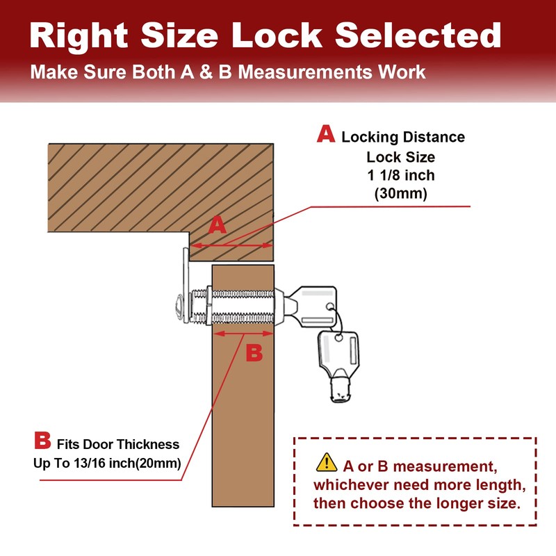 Naissian RV Locks for Storage Door 1 1/8 INCH, Camper
