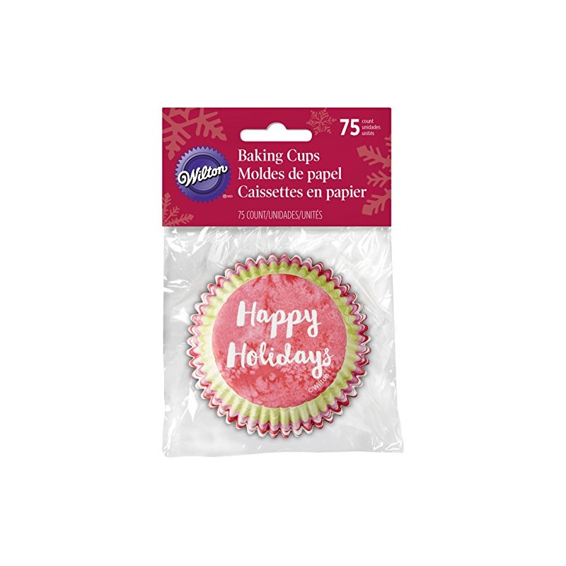 Wilton Happy Christmas Cupcake Cases, Paper, Multicoloured, 6.35 x 5.08