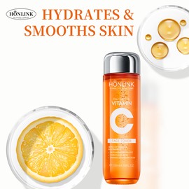 Vitamin C Skincare Kit - 2X Toners & 1x Serum with Niacinamide + Hyaluronic Acid | Hydration Prep,Skin Texture Support | Viral Trio Set, Unique Gift for Women