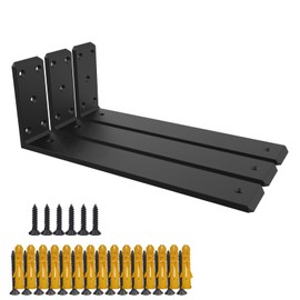 3 Pack 16inchCountertop Support Brackets, Heavy Duty Industrial Hidden Shelf Bracket, Metal Floating L Brackets for Shelves Hardware Support DIY Aufuga (3pcs, 16x6x2.5)