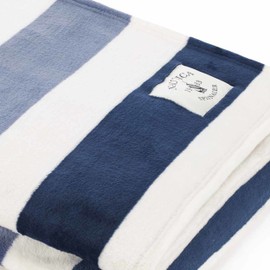Nautica - Throw Blanket, Super Soft & Cozy Fleece Bedding, Stylish Home Decor (Awning Stripe Blue, Throw)