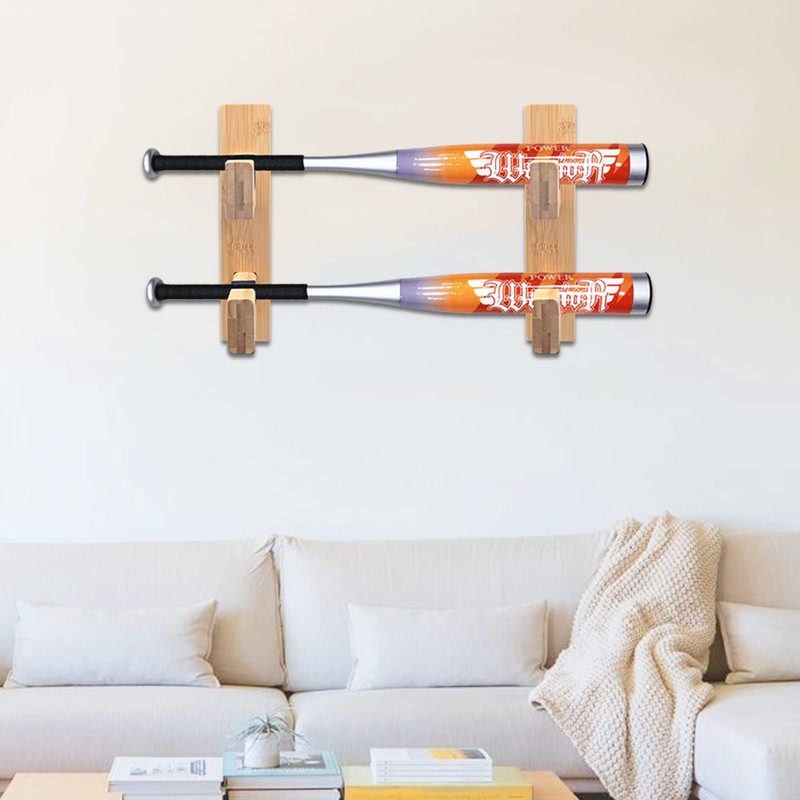 Invech 2 Baseball Bat Holder, Baseball Bat Display Wall Mount,