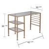SEI Furniture Jaymes Gold Metal/Glass Writing Desk, Soft Gold