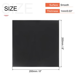 MECCANIXITY Black ABS Plastic Sheet 8 x 8 x 0.04 Inch for Building Model, DIY Crafts, Panel, Pack of 2 Pcs
