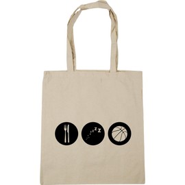 Hippowarehouse Eat Sleep Basketball Tote Shopping Gym Beach Bag 42cm x38cm, 10 litres