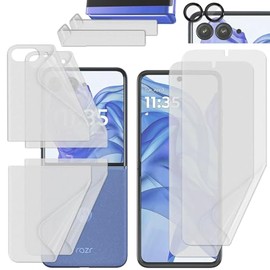 TUFF STONE[2SET 9PCS Moto Razr Plsu 2025 Clear TPU film Screen Protector with Hinge Protector [Clear 2set 8pcs] [1 Tempered Glass Lens protector] [Premium Self-healing Function]