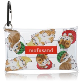 mofusand0017 Pouch, Small Items, Commuter Purse, Coin Purse, Makeup Pouch, Carabiner, Clear Multi Case, Small, Women's, Girls, Students, Children, Sieves (MFS-133)