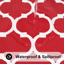 smiry Rectangle Table Cloth, Waterproof Vinyl Tablecloth with Flannel Backing for Rectangle Tables, Wipeable Spillproof Plastic Tablecloths for Dining, Camping, Indoor and Outdoor (54"x78",Red)